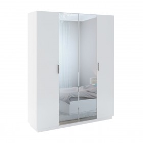 Шкаф с зер. 4 двери М22 Спальня Тиффани (белый текстурный) в Юрге - yurga.katalogmebeli.com | фото