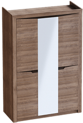 Шкаф трехдверный Соренто Дуб стирлинг/Кофе структурный матовый в Юрге - yurga.katalogmebeli.com | фото