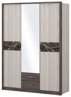 Шкаф трехстворчаты с зеркалом Шк68.1 Николь в Юрге - yurga.katalogmebeli.com | фото
