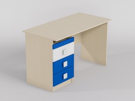Стол (прямая столешница) Скай люкс (Синий/Белый/корпус Клен) в Юрге - yurga.katalogmebeli.com | фото