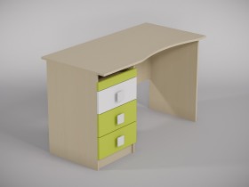 Стол (столешница с выемкой) Эппл (Зеленый/Белый/корпус Клен) в Юрге - yurga.katalogmebeli.com | фото