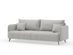 Валериан диван трёхместный прямой Светло-серый, ткань RICO FLEX 108 в Юрге - yurga.katalogmebeli.com | фото